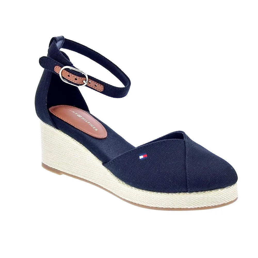 Tommy Hilfiger Mujer Alpargatas modelo Flag Closed Negro