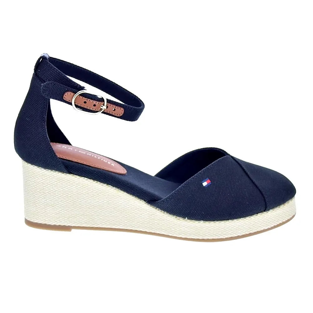 Tommy Hilfiger Mujer Alpargatas modelo Flag Closed Negro
