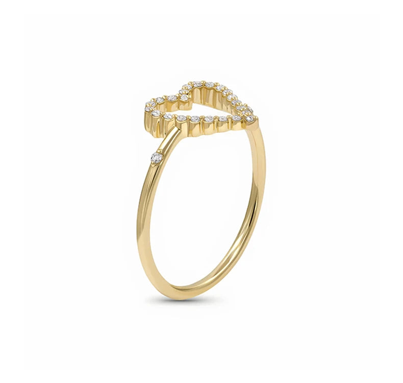 ANILLO DE PLATA DE LEY 925 EN ZIRCONIA EN FORMA DE CORAZON