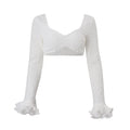 Conjunto de Ropa de Mujer Otoño 2026: Top de Manga Larga con Escote Cruzado y Falda con Borde Ondulado, Estilo Sexy y Elegante