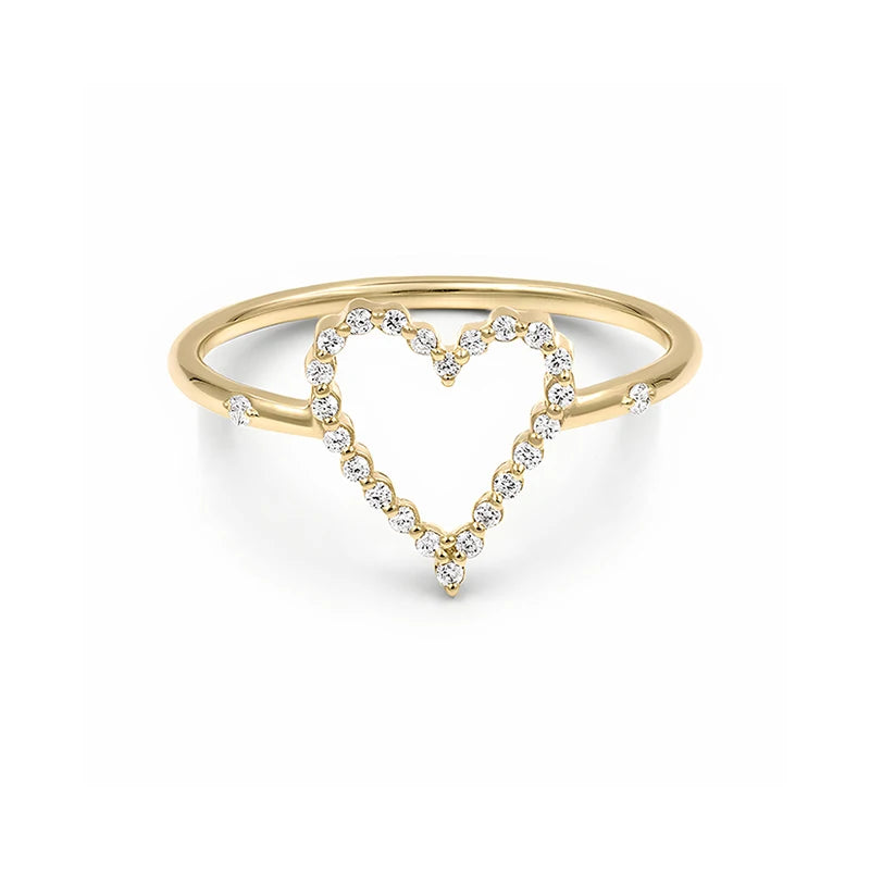 ANILLO DE PLATA DE LEY 925 EN ZIRCONIA EN FORMA DE CORAZON