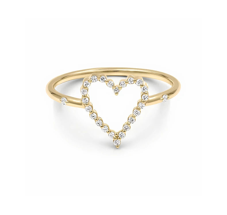 ANILLO DE PLATA DE LEY 925 EN ZIRCONIA EN FORMA DE CORAZON