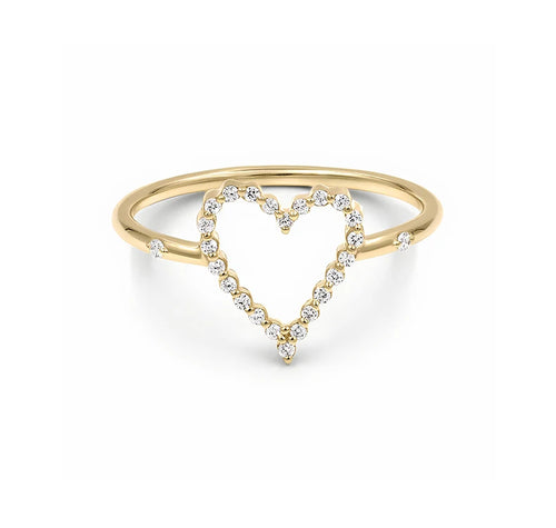 ANILLO DE PLATA DE LEY 925 EN ZIRCONIA EN FORMA DE CORAZON
