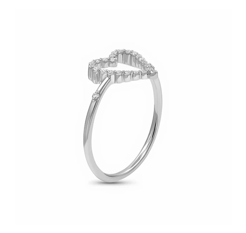 ANILLO DE PLATA DE LEY 925 EN ZIRCONIA EN FORMA DE CORAZON