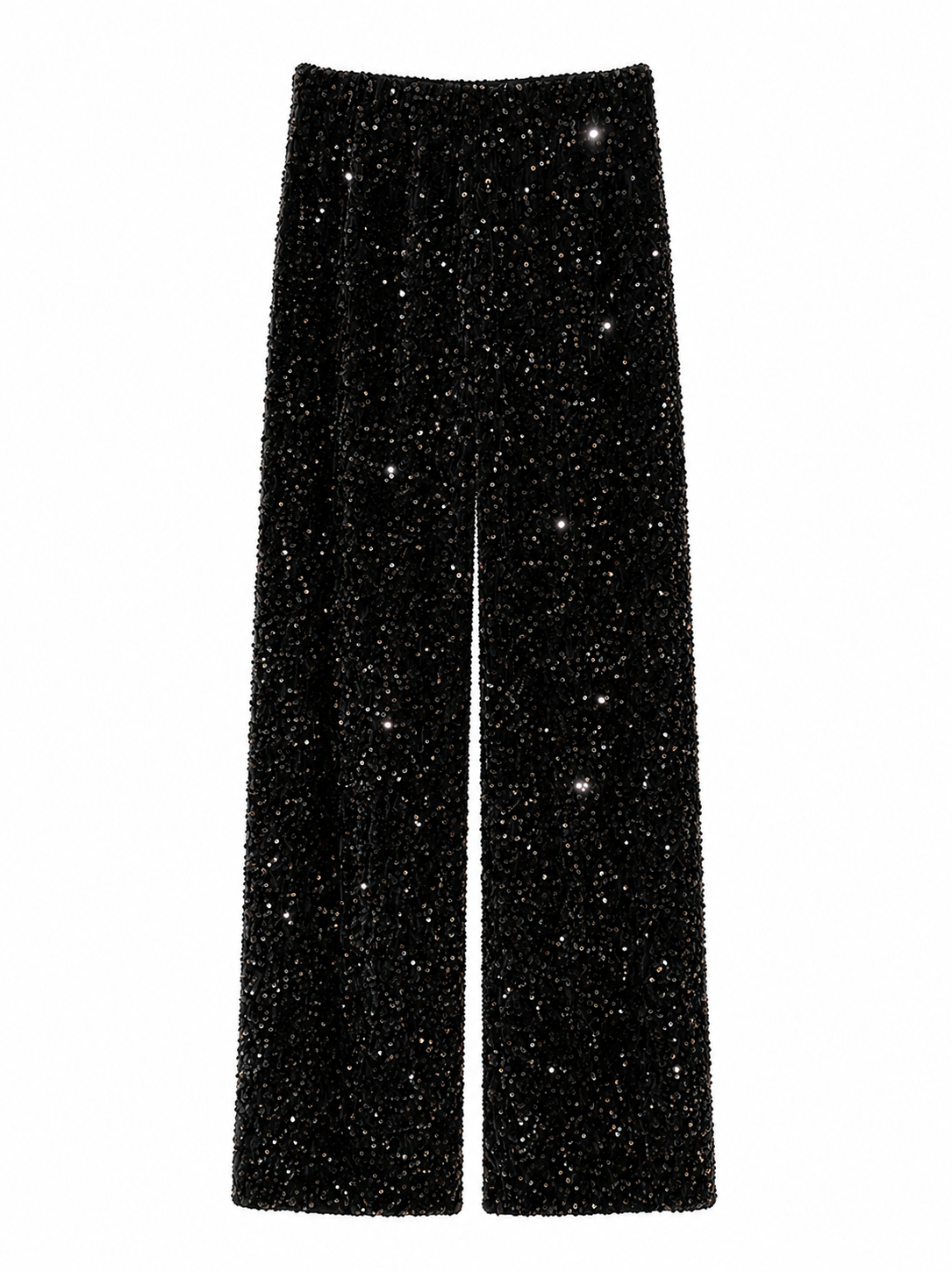 Autumn and Winter Thickened Korean Velvet Sequin Wide Leg Pants Large Long Leg Dipped plus size Floor Pants Shiny Lined Straight Leg Pants for Women